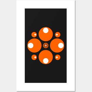 orange and white abstract art inspired design Posters and Art